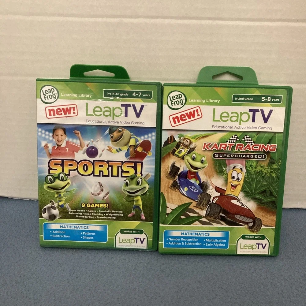 NIB Leap Frog LeapTV Edutainment Software: Sports! & Kart Racing Supercharged